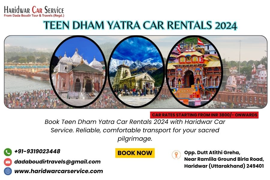 Teen Dham Yatra Car Rentals 2024